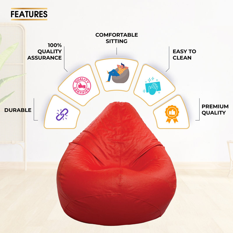 Housse de coussin d'intérieur en similicuir Ample - rembourrage non inclus, Rouge