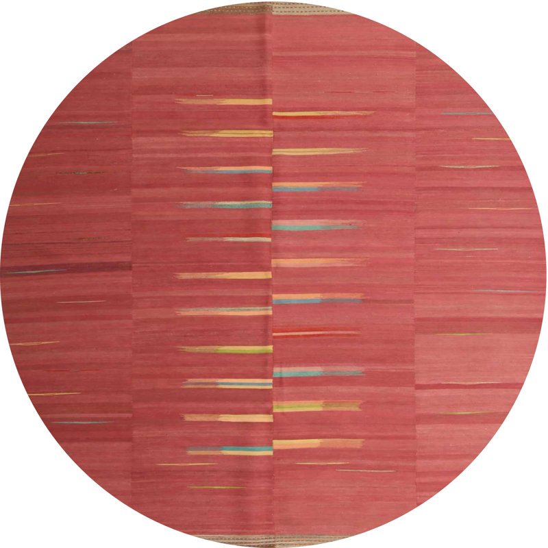 Tapis à aire brune contemporaine, Rond 5 pi