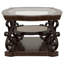 Arrize Merlot 2-Piece Glass Top Coffee and End Table Set with Ornate Scrollwork and Decorative Shelves for Traditional Interiors-133665102