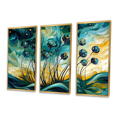 Green And Yellow Herbs Chive Symphony II - Floral Herbs Wall Decor Set