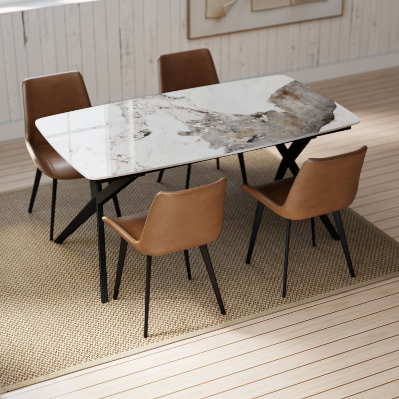 Modern Sintered Stone Top Dining Table Set
