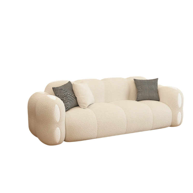 Cream style straight row sofa
