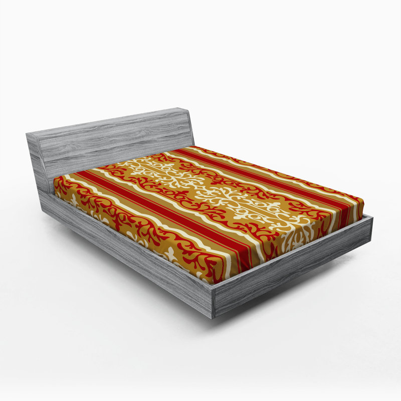 Microfiber Abstract Fitted Sheet, Full Fitted Sheet, Multicolor Striped