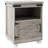 HOMCOM Small Side Table With Storage, Farmhouse End Table With Open Shelf And Cupboard, Modern Sofa Table With Wood Legs For Living Room, Gray