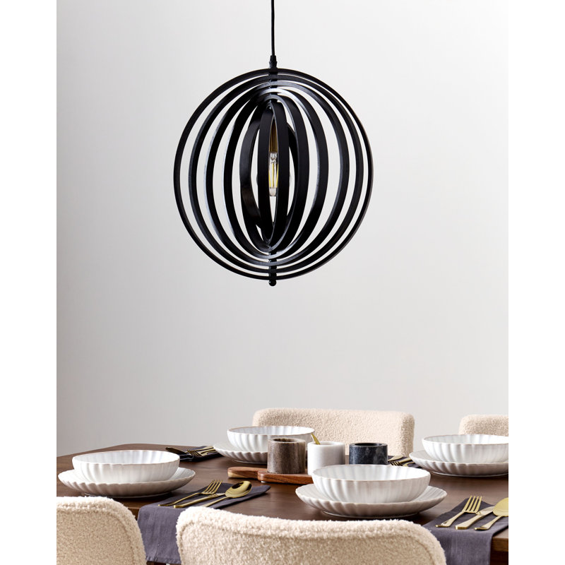 MURRELL 1 - Light Natural Sphere Pendant, Black/White