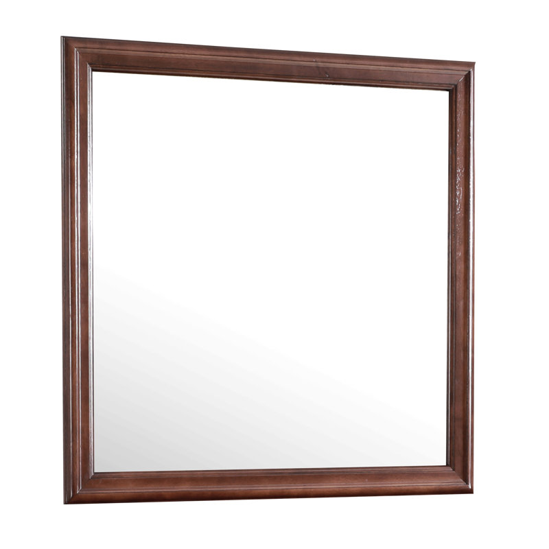 Miroir pour salle de bain, cappuccino, Carrée, Beige, 38 po x 38 po