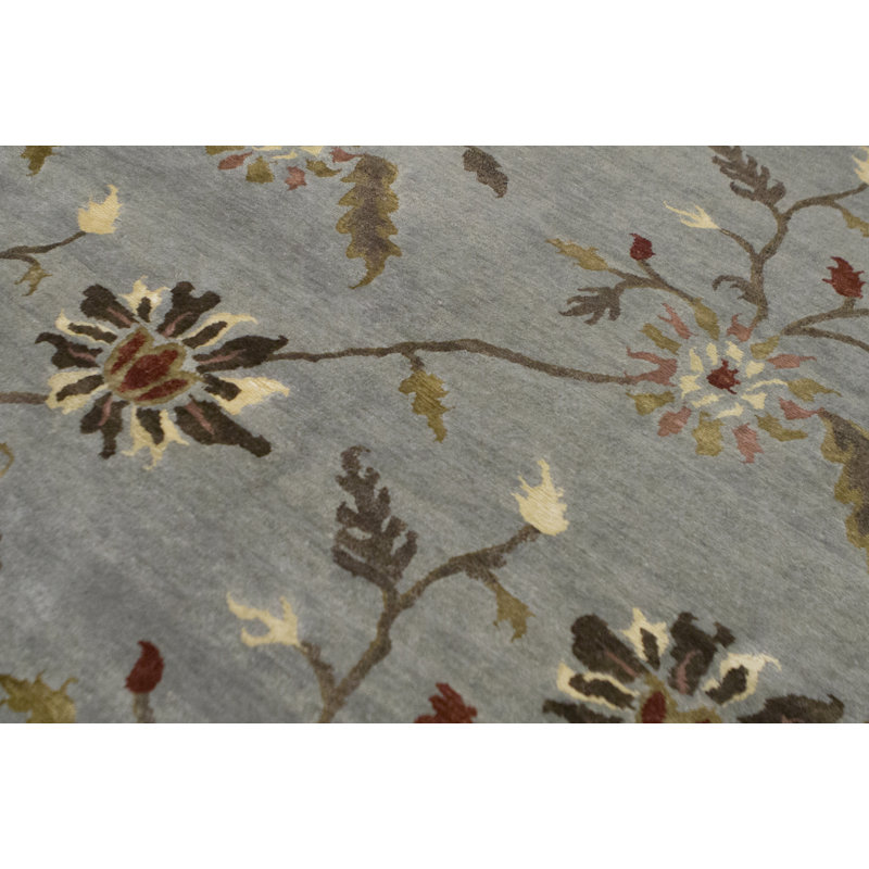 Tapis bleu clair noué à la main de haute qualité