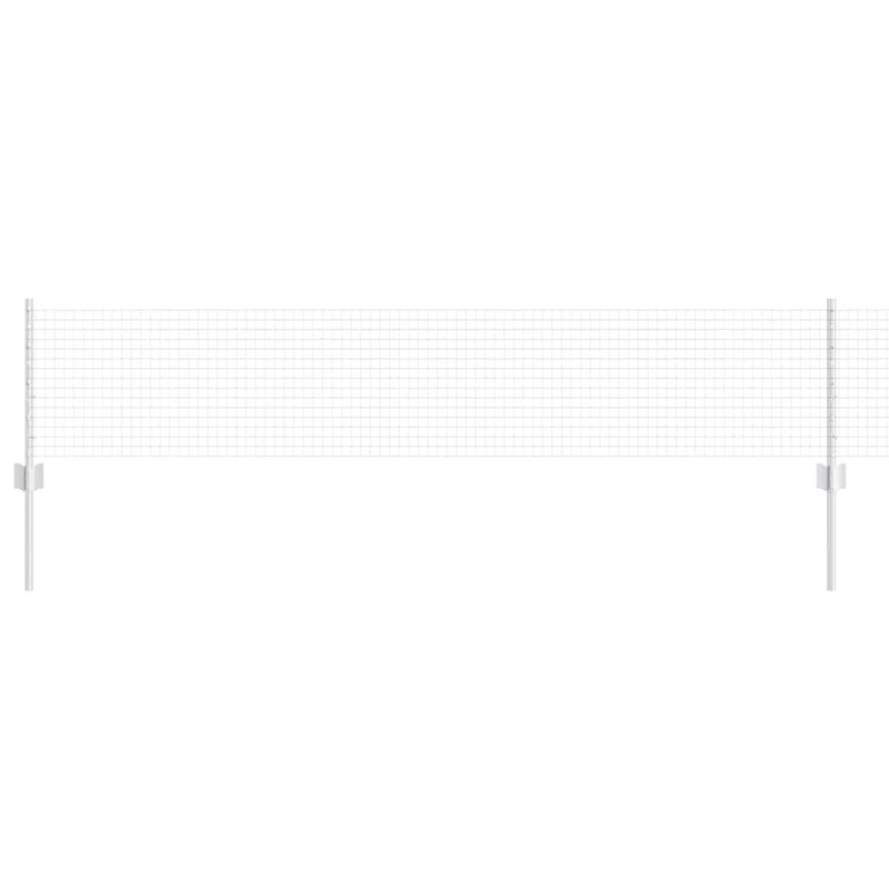 Vidaxl Fence With Posts Steel, 40cm H x 1000cm W x 2.7cm D, Silver