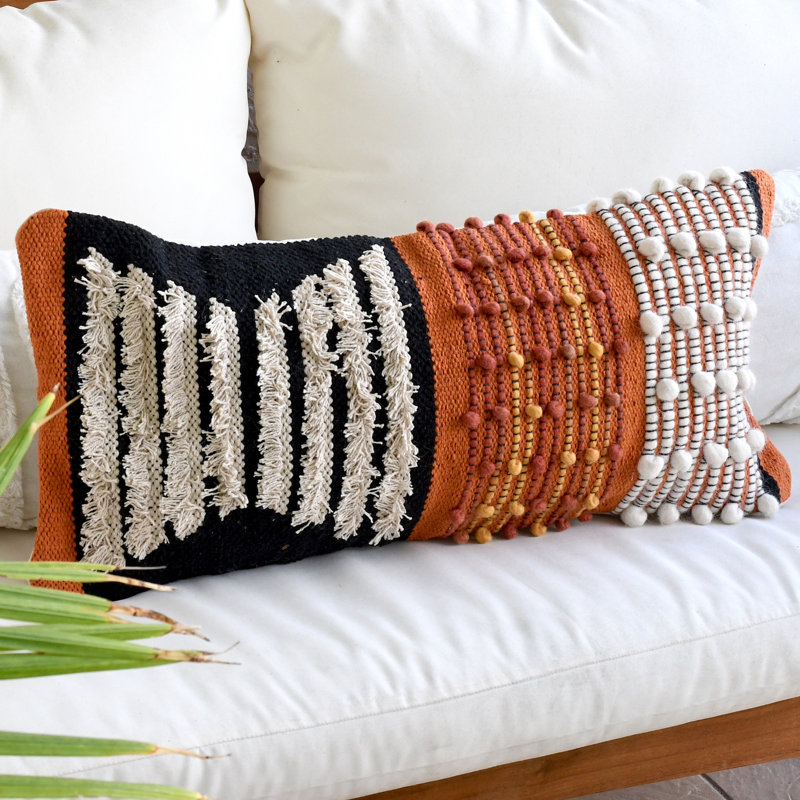  Cotton Lumbar Rectangular Pillow Cover