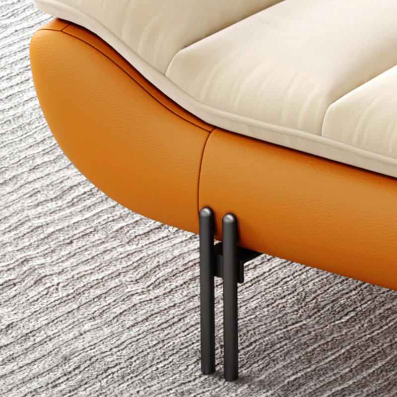 Upholstered Bench, 16.54"H x 47.24"W x 19.69"D, Beige/Orange