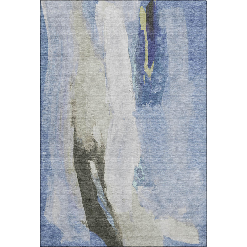 Premium Machine Washable Mouton Abstract Rug, Rectangle 3' x 5'