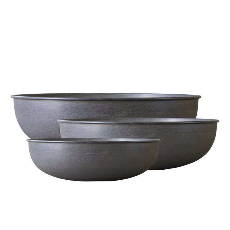 3 Piece Sheet Metal Table Vase Set, Gray