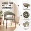 Chaises de salle à manger de style médiéval, chaises d'appoint rembourrées avec pieds en métal et à oreilles-25671532