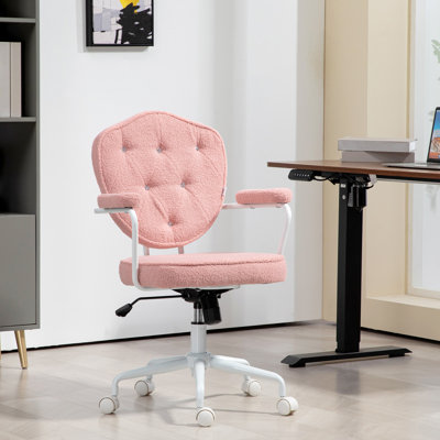 Mignon fauteuil de bureau à domicile, fauteuil de bureau pour ordinateur avec molleton capitonné à boutons, coiffeuse pivotante