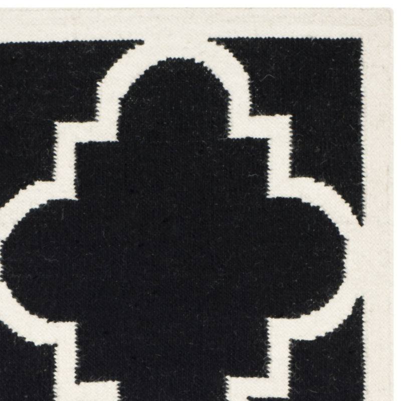 Capirano Geometric Wool Hand Woven Area Rug, Rectangle 91 x 152cm