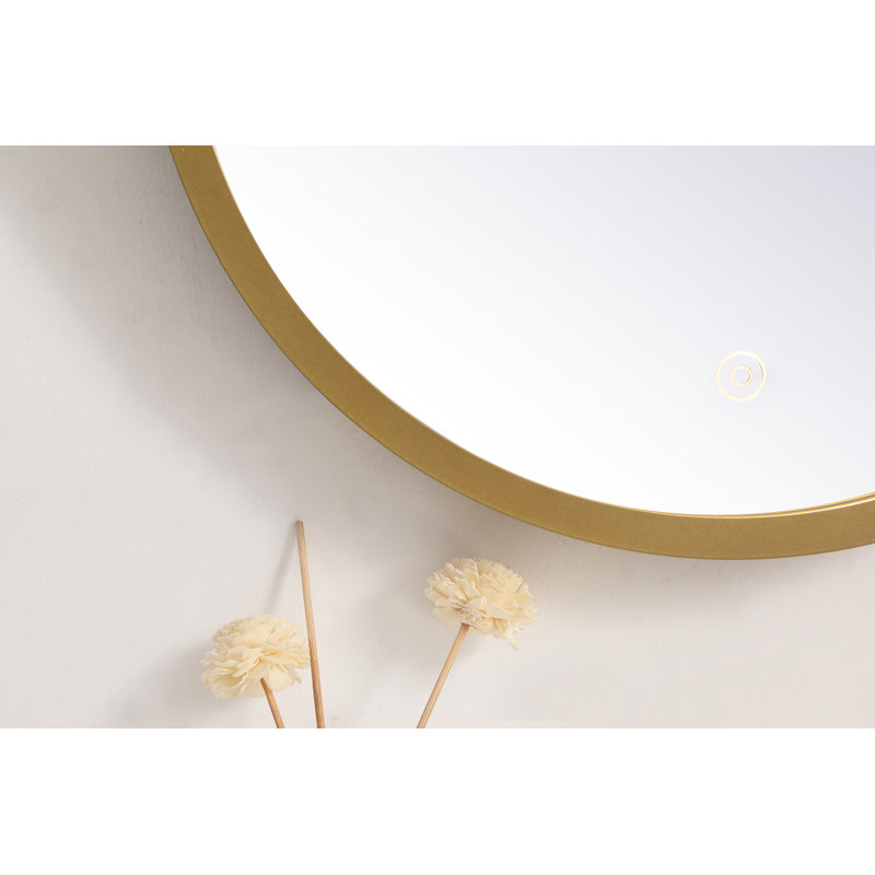 Miroir de salle de bain Pickard, Laiton, 18" x 18"