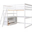 Lit mezzanine double en blanc avec bureau, tablettes et tiroirs - Pièce de chambre fonctionnelle et robuste-1902049701-1902049700