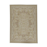 Hand-Knotted High-Quality Green and Beige Area Rug