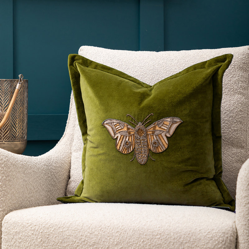 Square Throw Cushion, Green