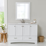 Emlyn 48" Single Bathroom Vanity with 3 Cabinets, 2 Drawers, and Cultured Marble Vanity Top