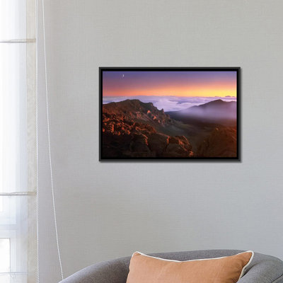 " Sunrise And Crescent Moon Overlooking Haleakala Crater, Maui, Hawaii " by Tim Fitzharris