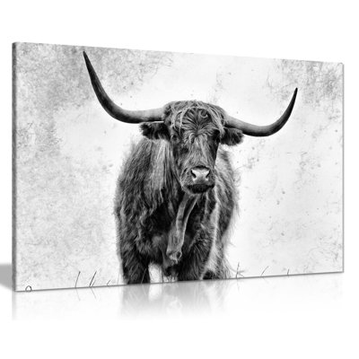 Cow In Countryside - Wrapped Canvas Print