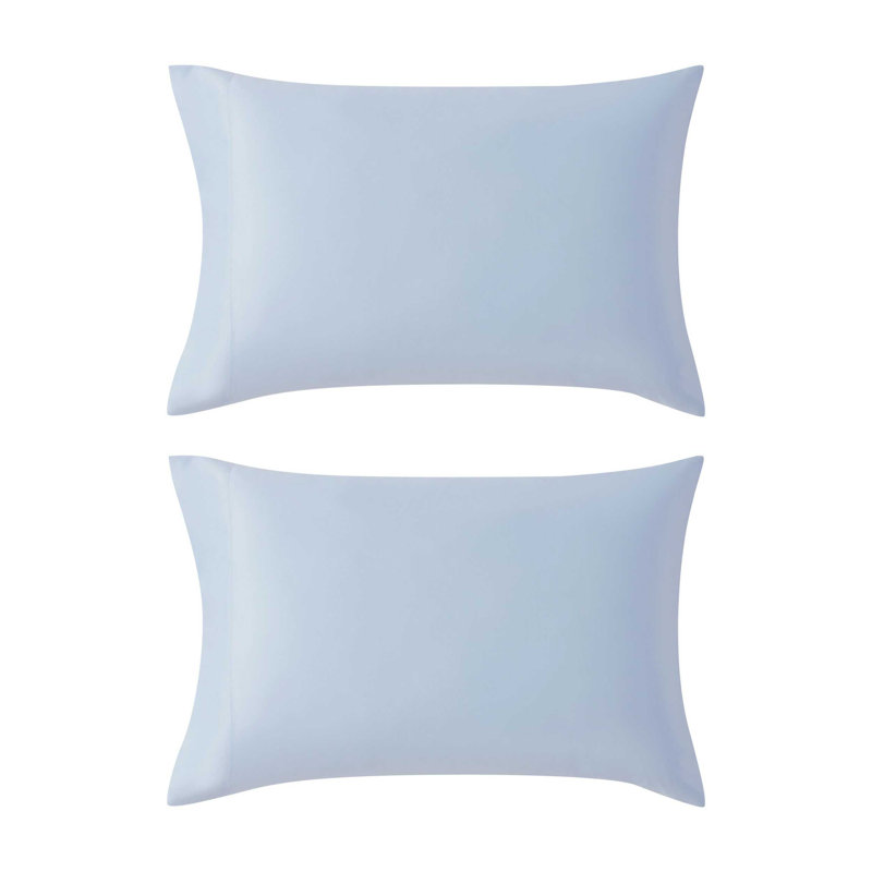 Laura Ashley Satin Bliss Blue 2 Piece Standard Pillowcase Set, Queen Pillowcase, Blue