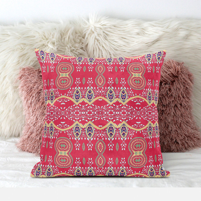  Housse et insert de coussin carré séphaline, 16 po x 16 po, Rouge