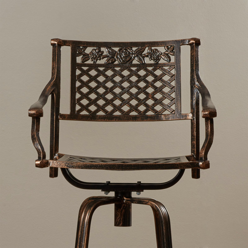 Almira Metal Outdoor 29.5'' Bar Stool with Cushion