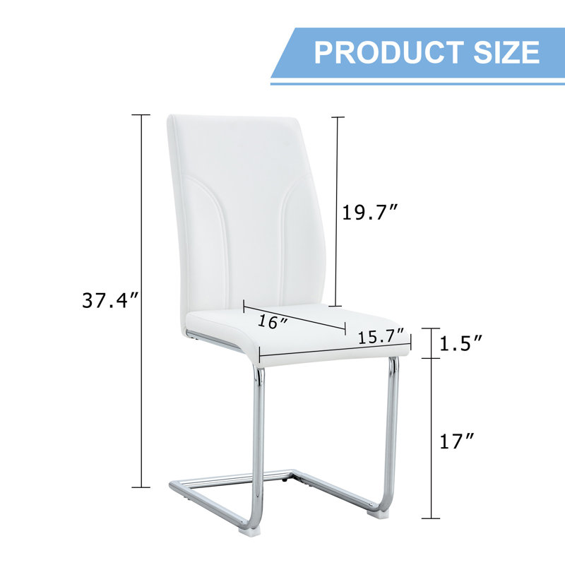 Modern Dining Chairs With Sturdy Leg Chairs, White, 4