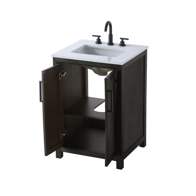 24 inch Single Bathroom Vanity, Chocolate Oak
