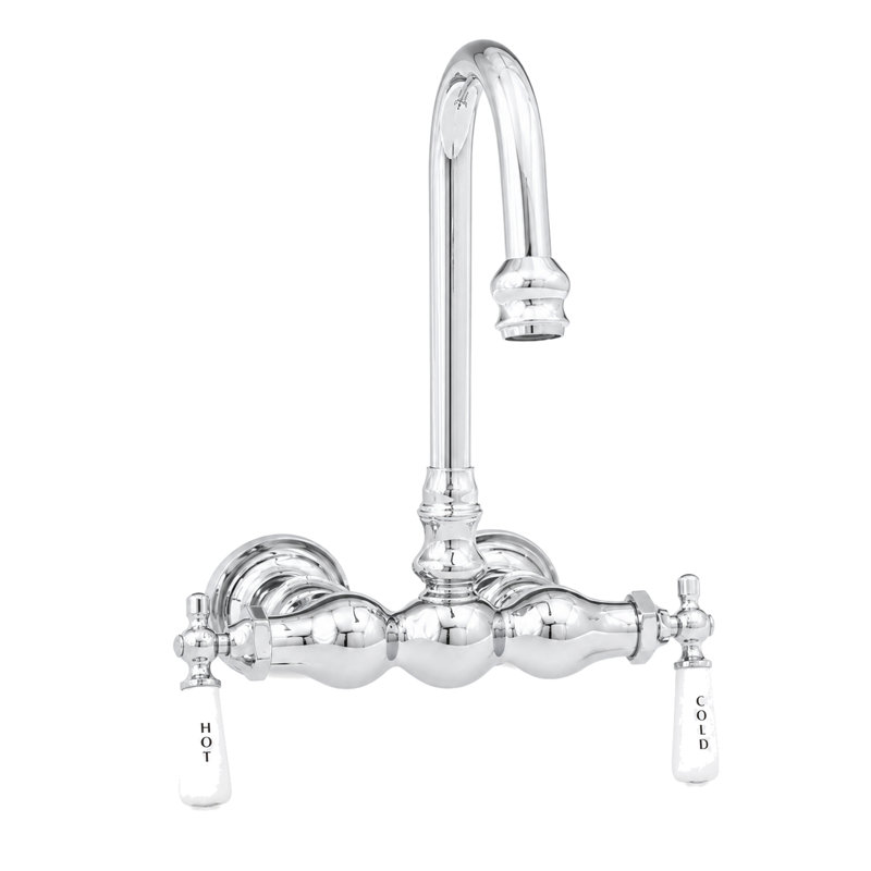 Tub Mount Gooseneck Faucet, 3 Ball P0149-1 by Strom Living, Chrome