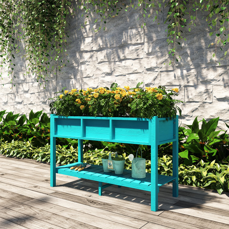 Lit surélevé surélevé pour jardin, Cyan