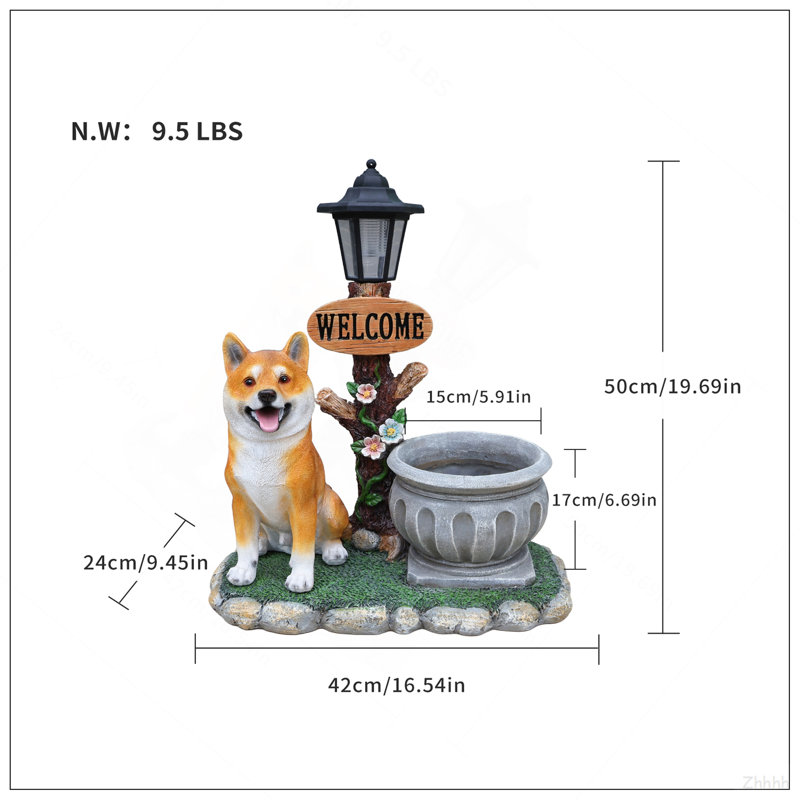 Décoration de jardin pour chien assis Akita