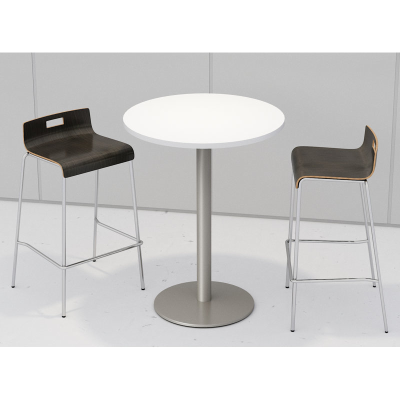 Table de pause ronde de 30 po L, Blanc de designer, Espresso
