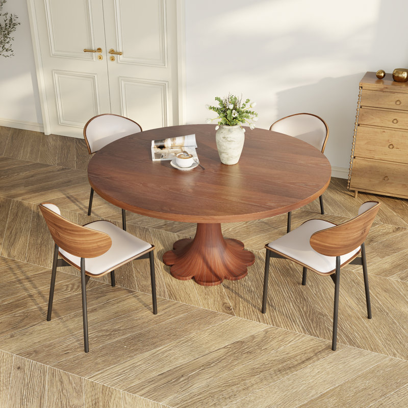 2-8 sièges Mid-Century, 5 pièces: table, 4 chaises, 29.52"H x 53"L x 53"W