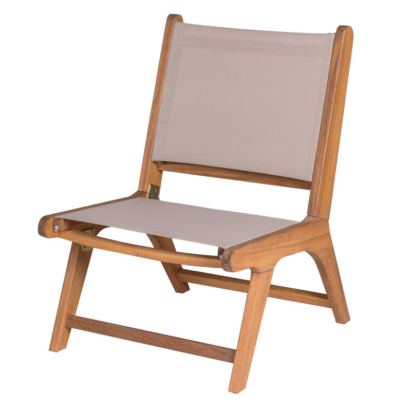 Acacia Outdoor Armless Lounge Chair, Beige
