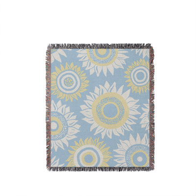 Jeté en coton Frannie Sunflowers