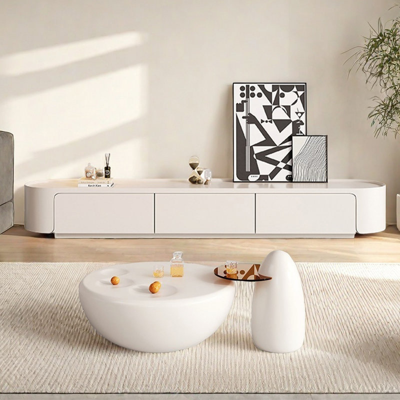 Meuble télé et table basse de style crème