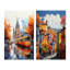 «City Milan Popart», 2 pièces sur toile-1257312551-1257312475