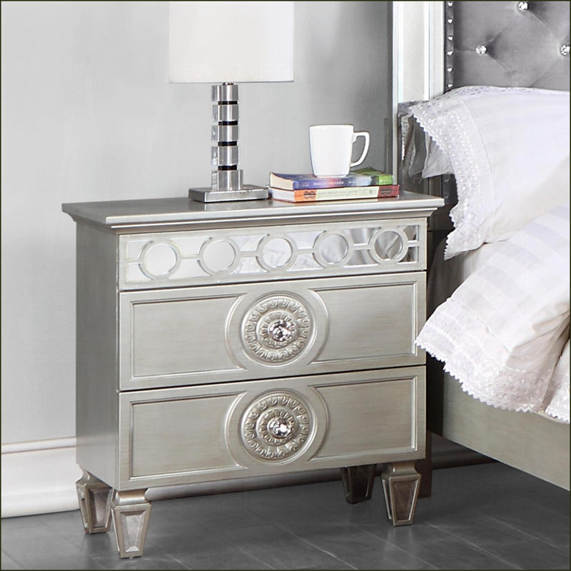Table de chevet 2 tiroirs Modern Glam