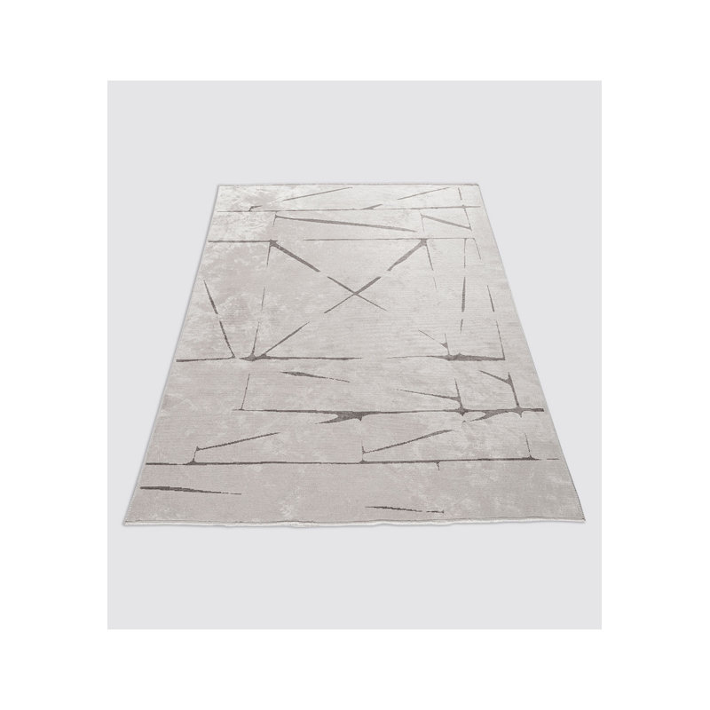 Remak Rectangle Abstract Cotton and Viscose Indoor / Outdoor Area Rug, Rectangle 5'3" x 7'6"