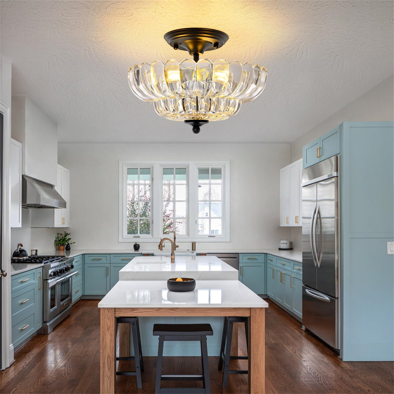 Semi Flush Mount, White