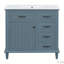Meuble-lavabo de 36 pouces avec lavabo en céramique, structure en bois massif, armoire en bois aggloméré et peuplier, tiroirs rabattables, tablette réglable et poignées en alliage de zinc-537245270-537245271