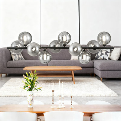 Remplacement de l'abat-jour sphérique en verre G9 - Couvercle rond de 4,72 pouces pour lustre, plafonnier, luminaire suspendu et applique murale - Verre gris résistant à la chaleur avec diffusion uniforme de la lumière