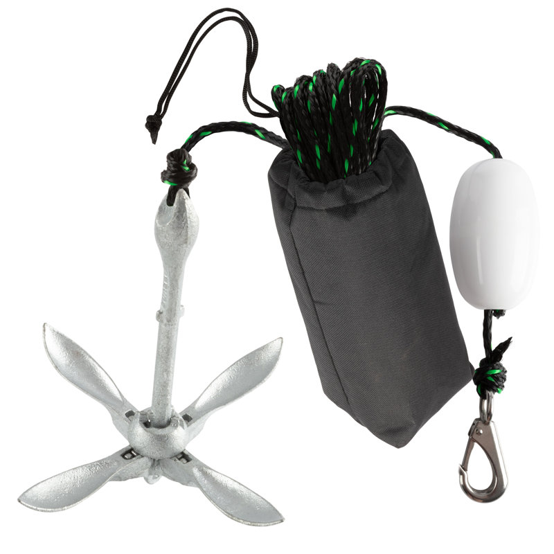 Ancrage de kayak Rad Sportz - ancre pliante pour planche à pagaie, SUP, canot, motomarine ou pêche - Ensemble d'ancre de jet ski avec corde de 40 pieds de qualité marine - Accessoires de jetski et de kayak