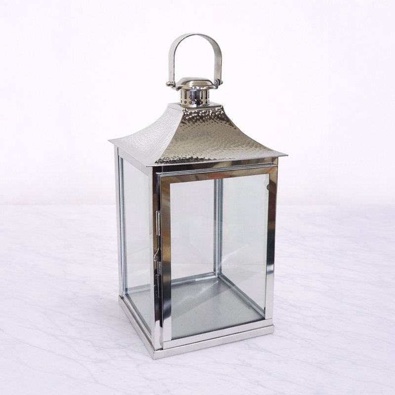 Metal Floor Lantern, 20" H x 11" W x 11" D