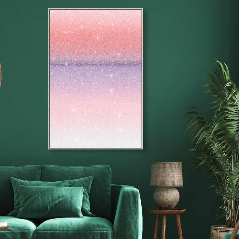 Peach Coastline II Print by Oliver Gal, 31"H x 21"W, Silver Floater Frame