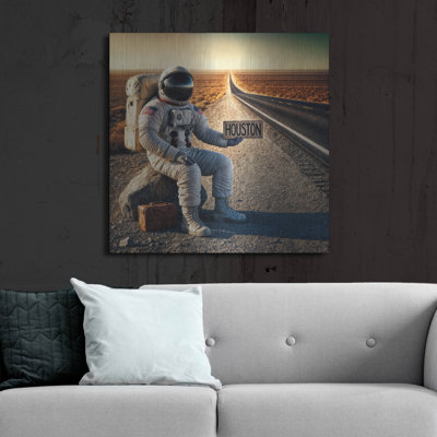  'Houston, We Have A Problem' by Rey Klimt Metal Wall Art