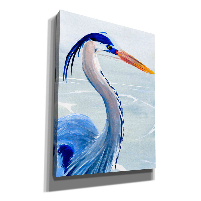 «Great Blue III» par Annie Warren, art mural sur toile, H 54 po x l 40 po x P 1,5 po